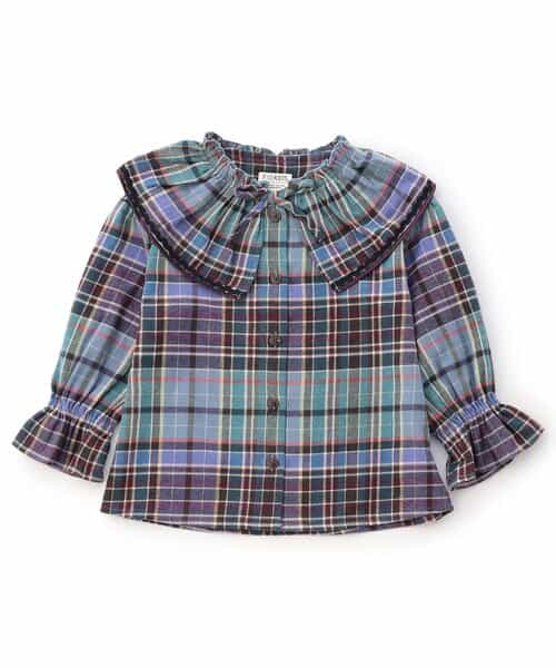 Girls 先染めチェックシャツ