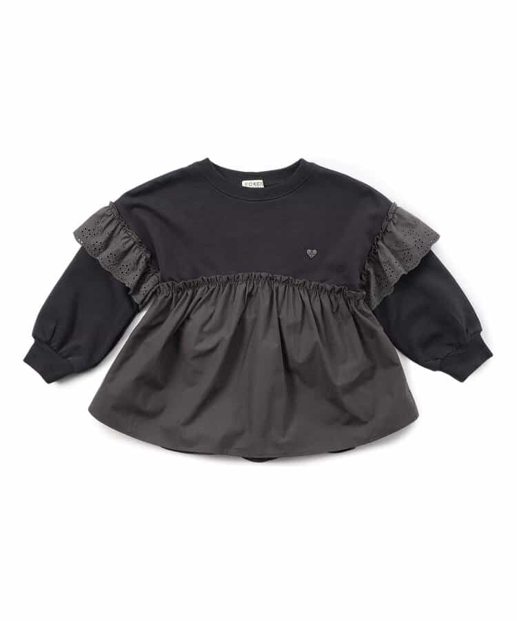 Girls 異素材MIXプルオーバー