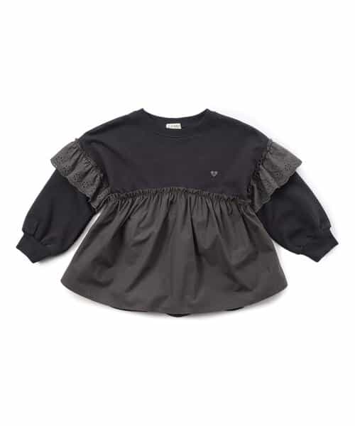 Girls 異素材MIXプルオーバー