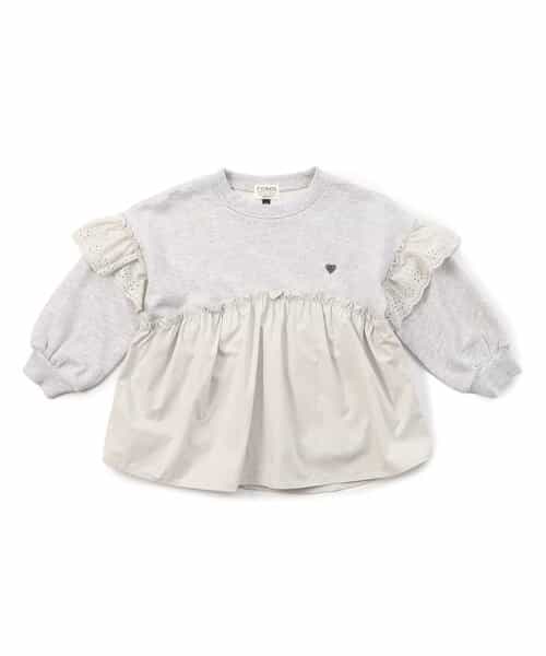 Girls 異素材MIXプルオーバー