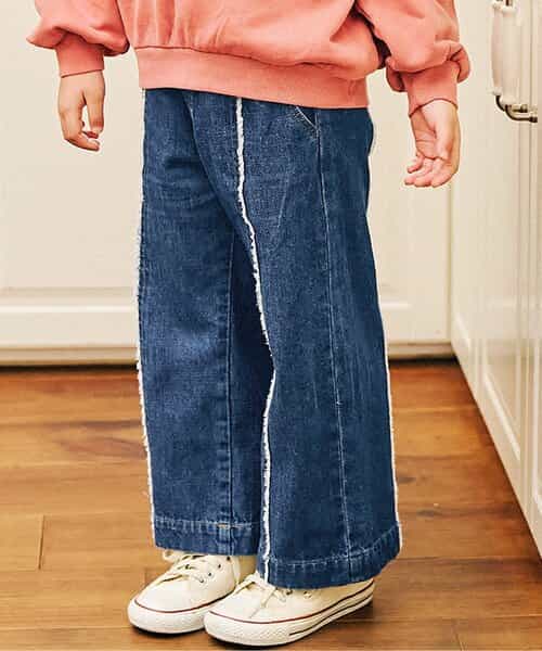 Girls ワイドデニムパンツ  10分丈