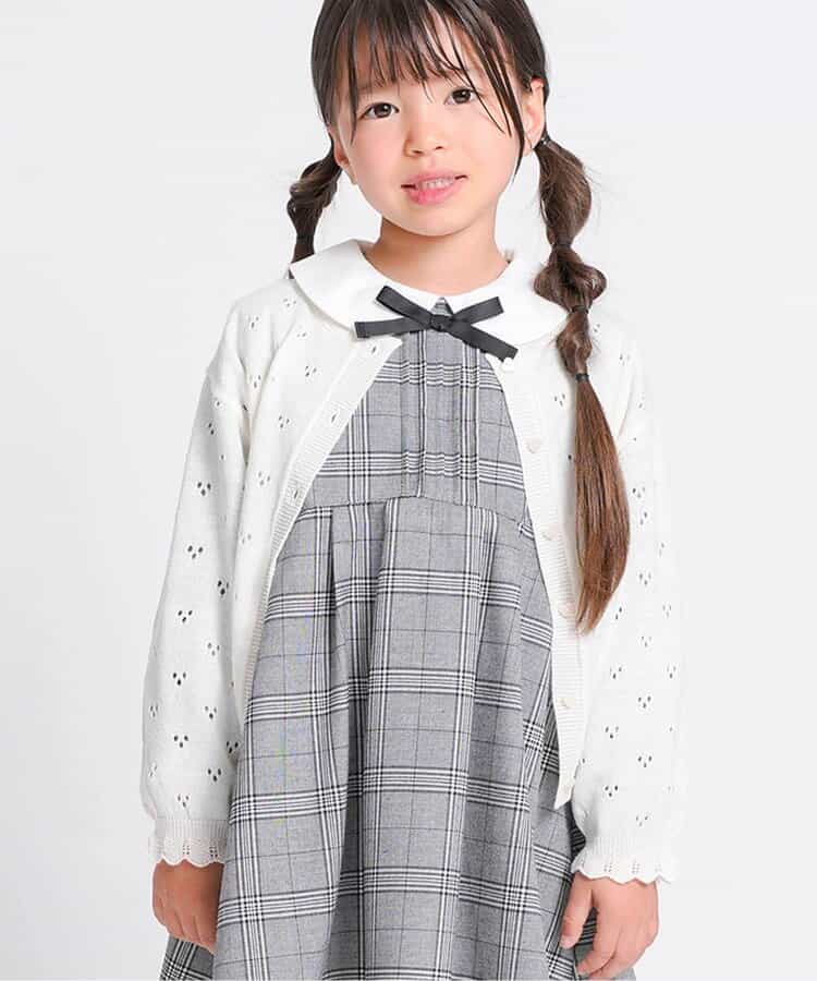 ハート柄編みカーディガン_マシンウォッシャブル