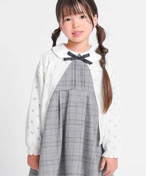 ハート柄編みカーディガン_マシンウォッシャブル