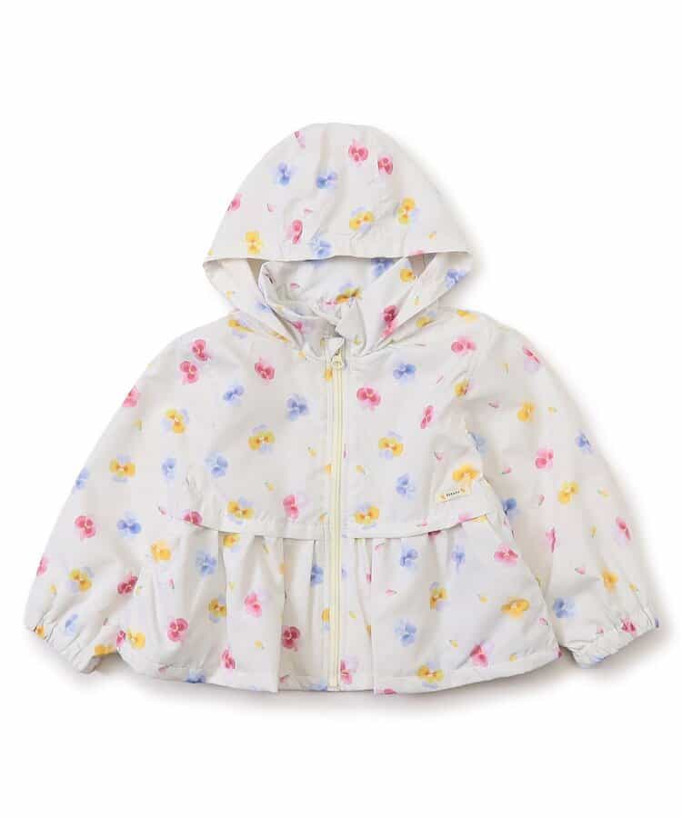 【フードがしまえる】ペプラムウィンドブレーカー_撥水加工