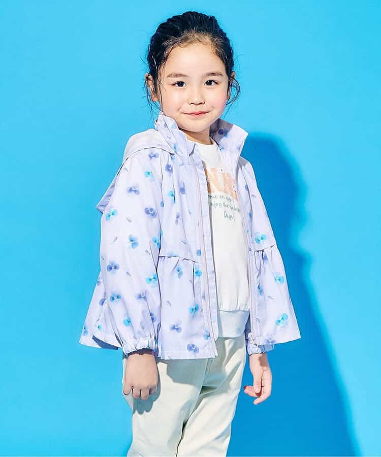 【フードがしまえる】ペプラムウィンドブレーカー_撥水加工