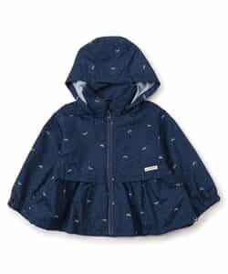 【フードがしまえる】ペプラムウィンドブレーカー_撥水加工