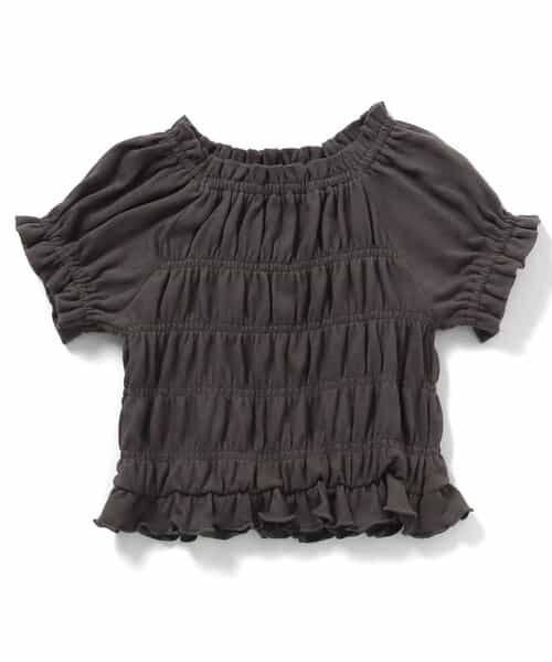 フリルシャーリングトップス