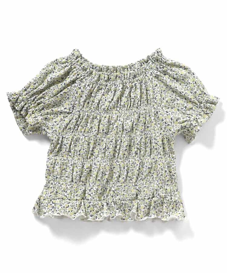 フリルシャーリングトップス