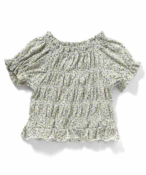 フリルシャーリングトップス