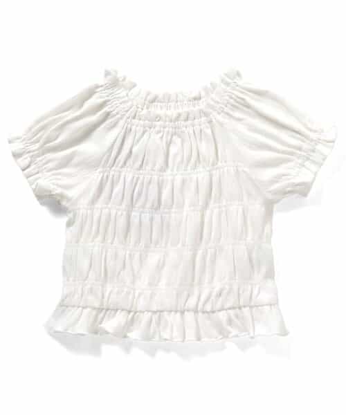 フリルシャーリングトップス