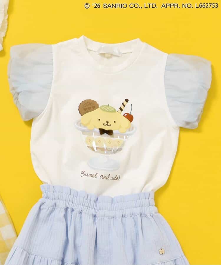 ポムポムプリン　パフスリーブTシャツ