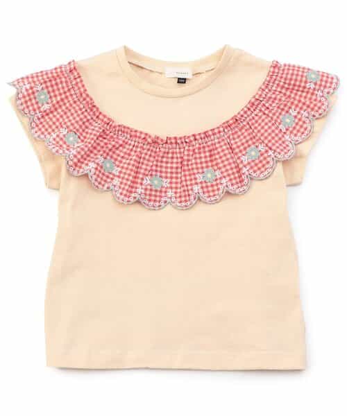 ★SALE★【リンク】ガーリーチェックフリルTシャツ