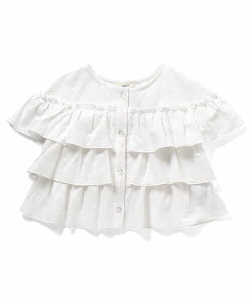 羽織にもなる前あきフリルブラウス