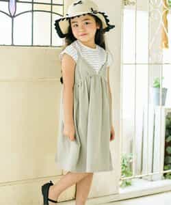 フレンチスリーブTシャツ　キャミソールワンピースセット