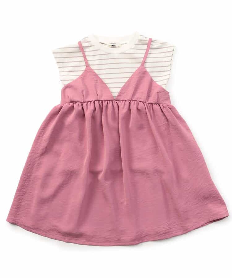 フレンチスリーブTシャツ　キャミソールワンピースセット