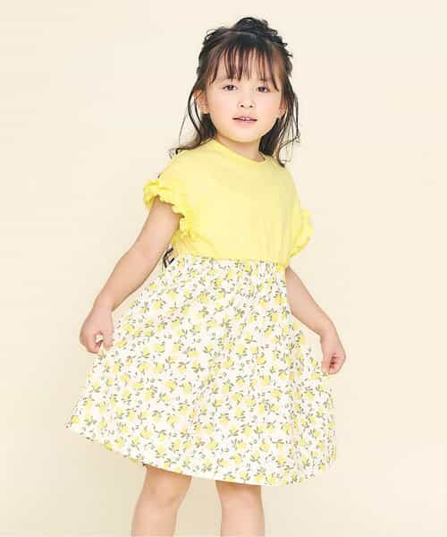 ★SALE★フリル袖のドッキングワンピース