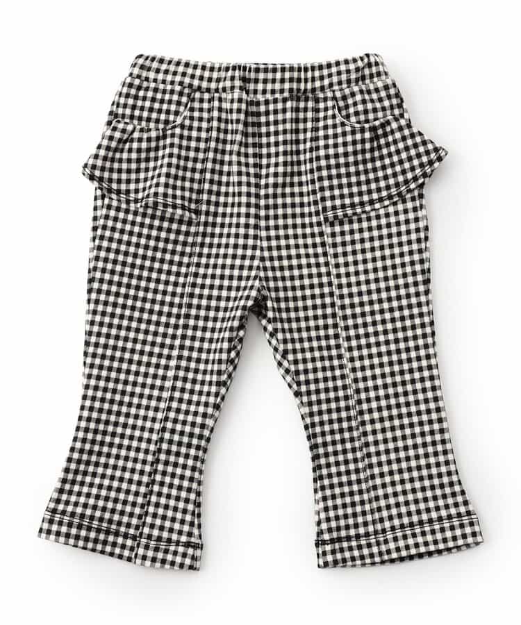 【接触冷感】ウエストフリルスタイルアップパンツ  8分丈