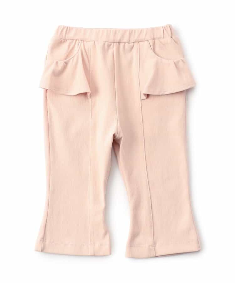 【接触冷感】ウエストフリルスタイルアップパンツ  8分丈