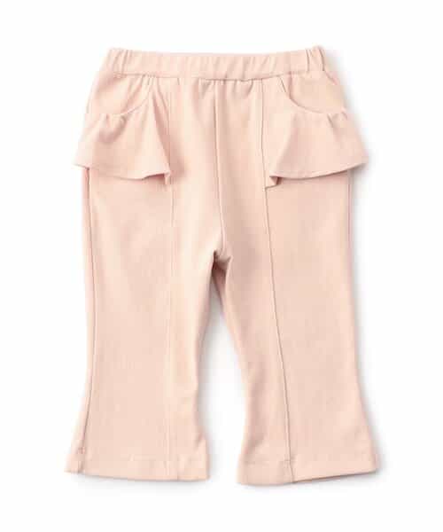 【接触冷感】ウエストフリルスタイルアップパンツ  8分丈