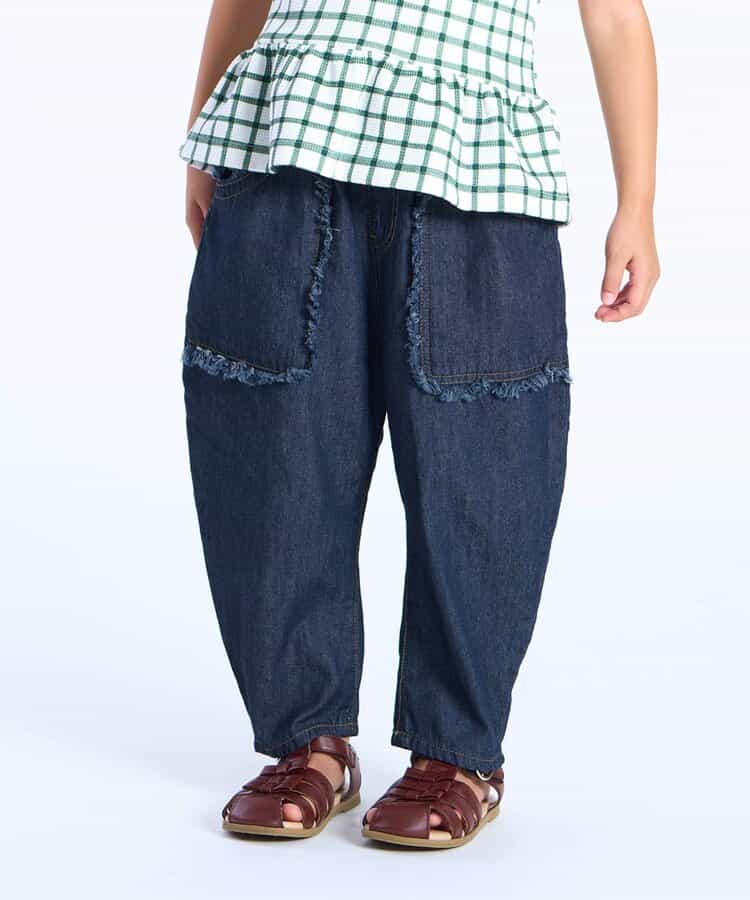 リメイク風ラウンドデニム  10分丈