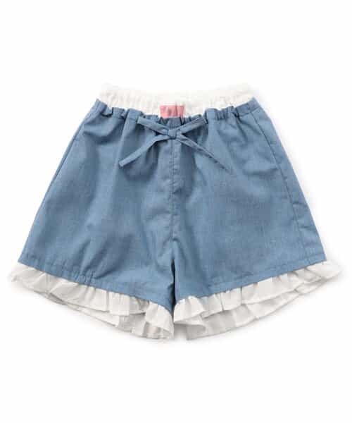 ☆2/10(火)お昼12:59まで3点10％OFF☆インして可愛い！フリルドッキングショートパンツ