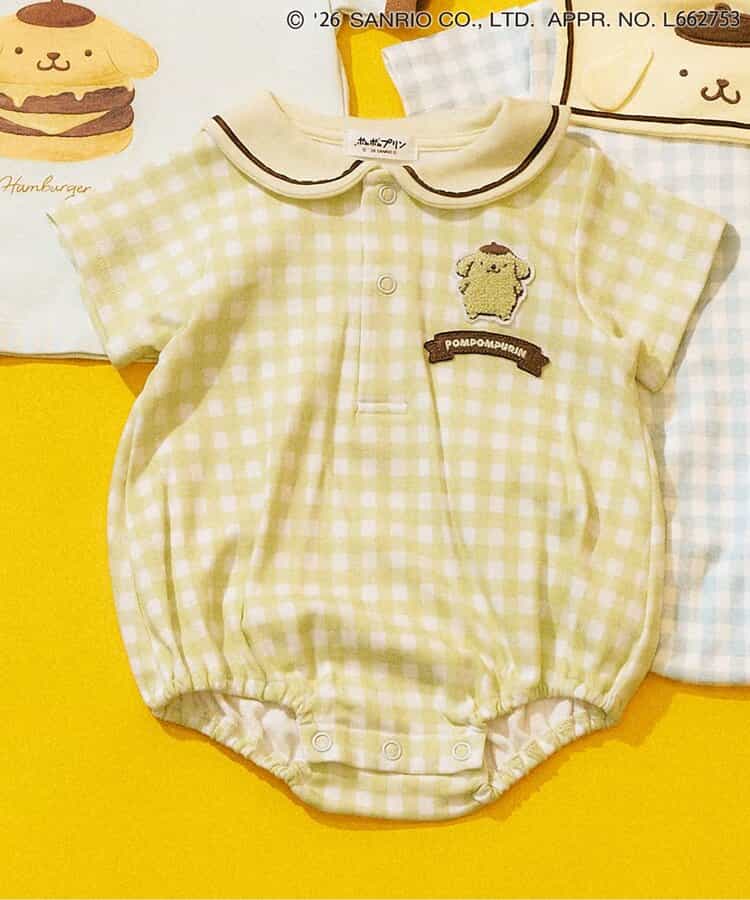 ポムポムプリン セーラーカラーロンパース