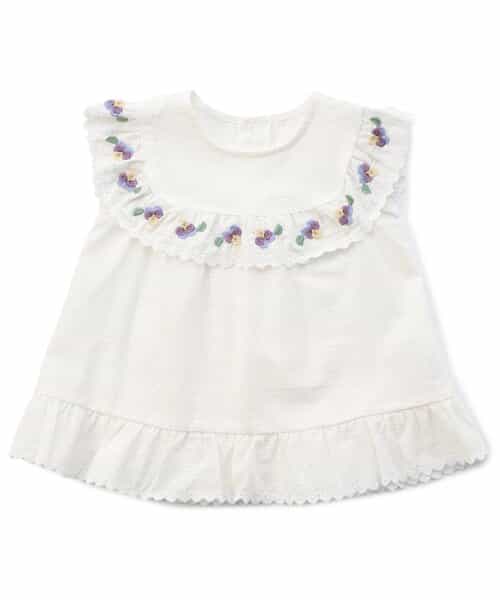 ★SALE★【リンク】襟お花刺繍デザインブラウス