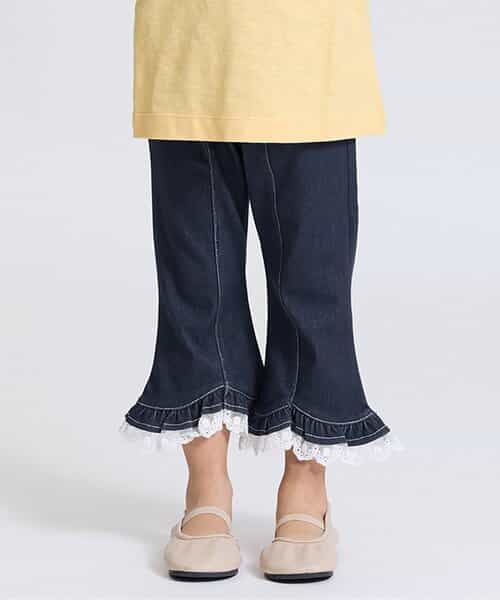 ☆4/28(火)お昼12:59まで3点10％OFF☆【接触冷感】裾フリルパンツ  8分丈