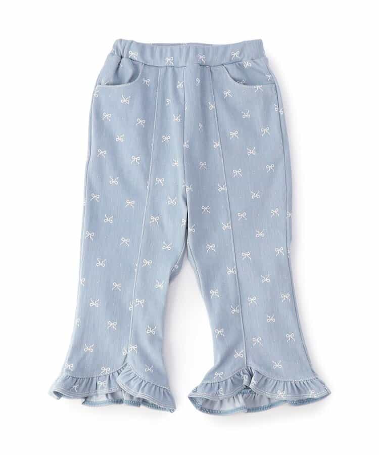 【接触冷感】裾フリルパンツ  8分丈