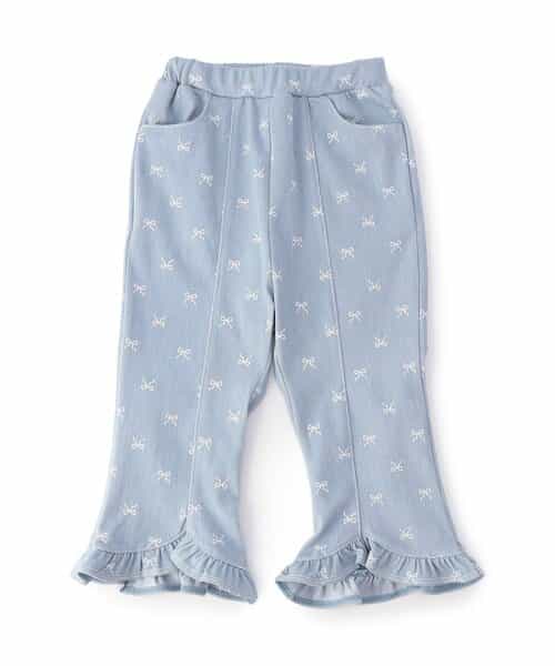 ☆4/28(火)お昼12:59まで3点10％OFF☆【接触冷感】裾フリルパンツ  8分丈