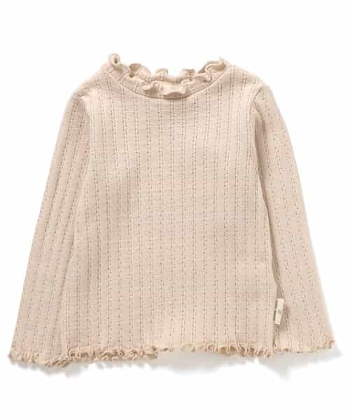 針抜きテレコ長袖Tシャツ