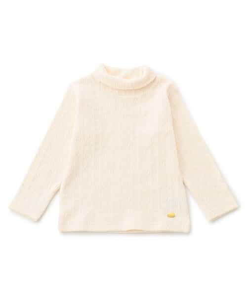 ケーブルジャガードハイネックトップス