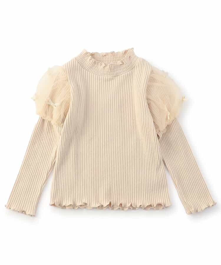 袖ふんわりリボントップス