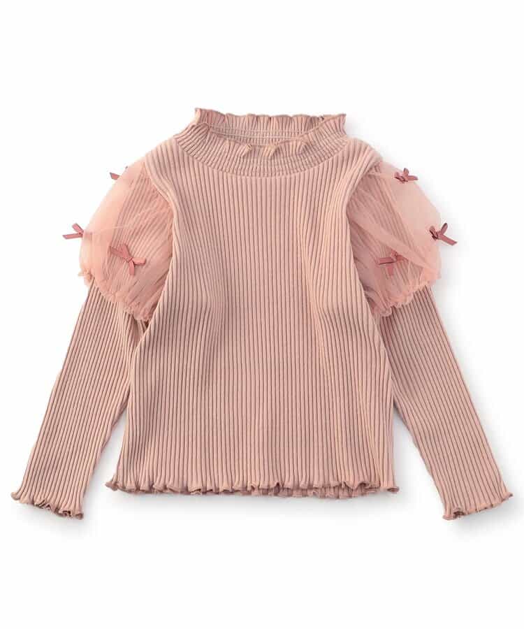 袖ふんわりリボントップス