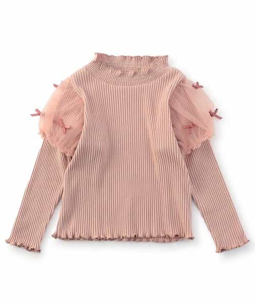 袖ふんわりリボントップス