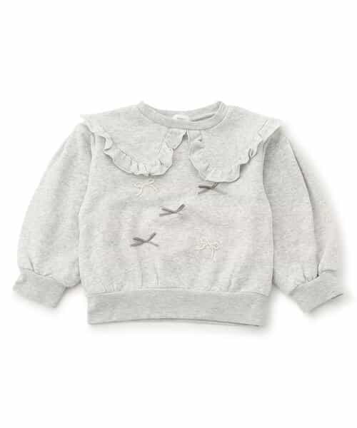 襟付き風パールリボントレーナー