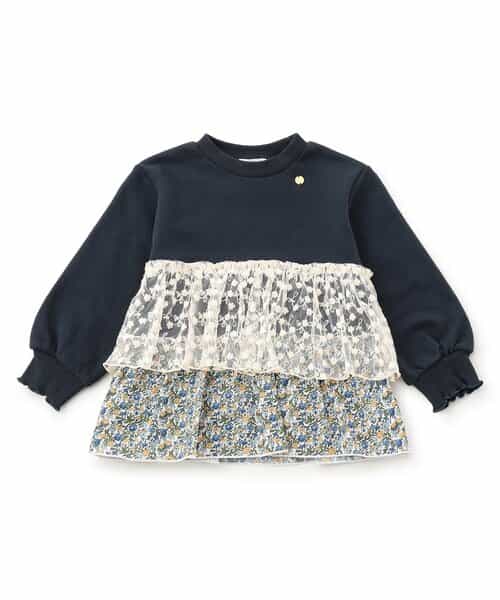 異素材フリルトレーナー