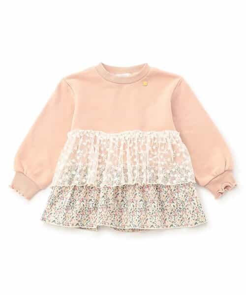 異素材フリルトレーナー