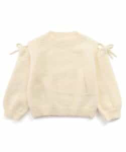 ふわふわ肩あきリボンシャギーニット