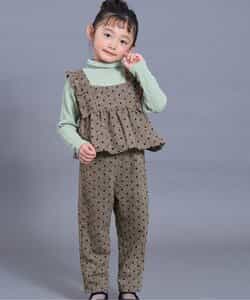 ドット柄サロペット風セットアップ  10分丈