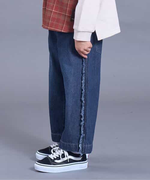 フリンジ付きデニム  10分丈