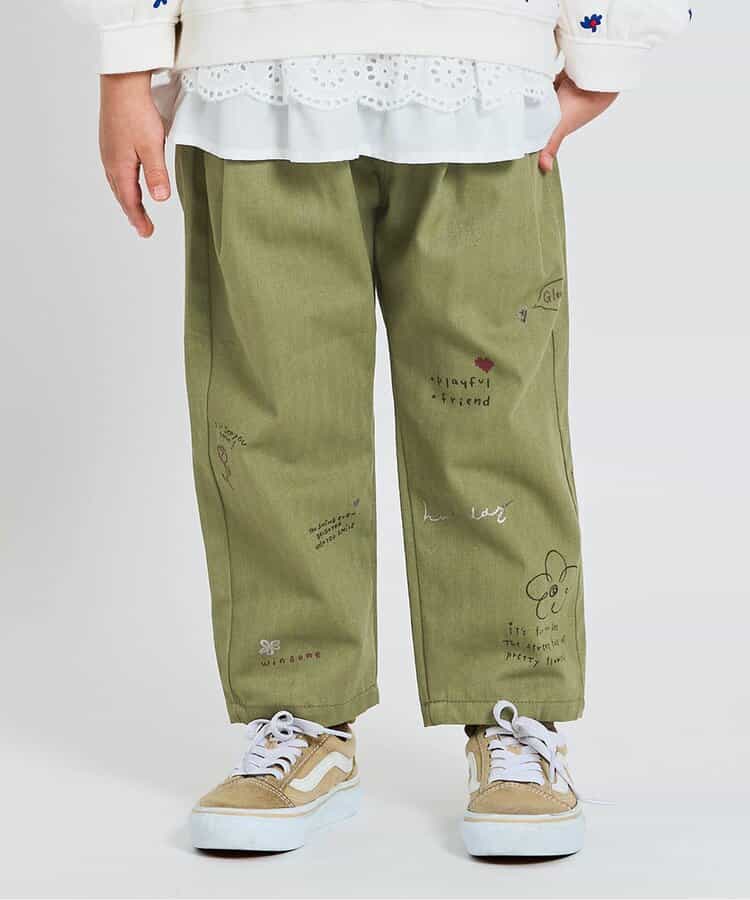 らくがきタックワイドパンツ  10分丈
