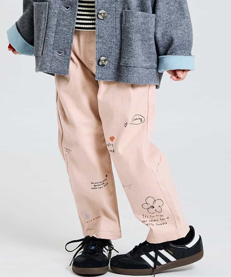 らくがきタックワイドパンツ  10分丈