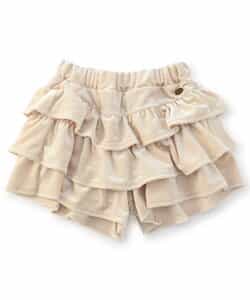 スカート見えベロアティアードパンツ  ショート丈