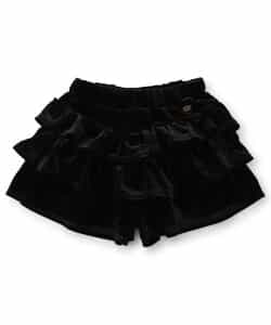 スカート見えベロアティアードパンツ  ショート丈