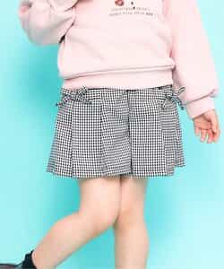 ★SALE★サイドリボンスカート見えプリーツキュロット  ショート丈