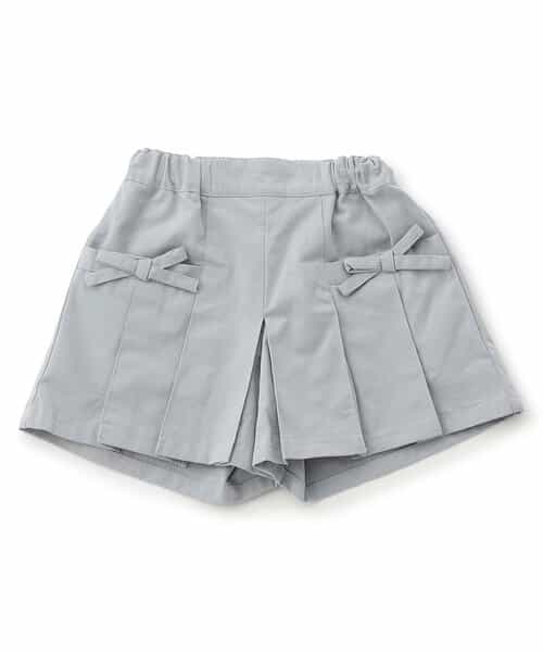 ★SALE★サイドリボンスカート見えプリーツキュロット  ショート丈