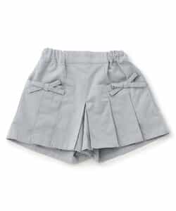 ★SALE★サイドリボンスカート見えプリーツキュロット  ショート丈