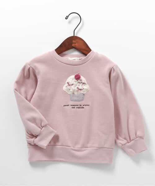 ★SALE★【あったか】カップケーキ・リースモチーフ裏シャギートレーナー