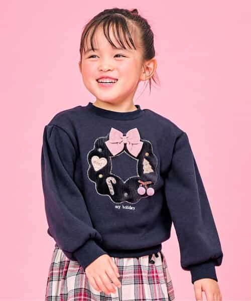 ★SALE★【あったか】カップケーキ・リースモチーフ裏シャギートレーナー